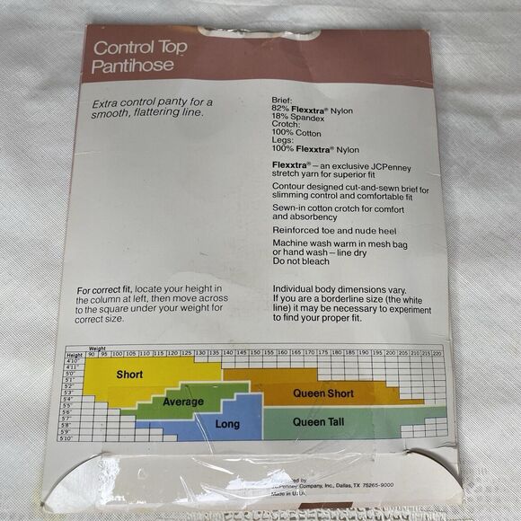 Vintage JCPenney Control Top Pantyhose Super Shaper Pearl Gray Average Tights - Picture 2 of 2